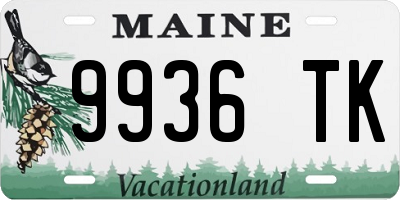ME license plate 9936TK