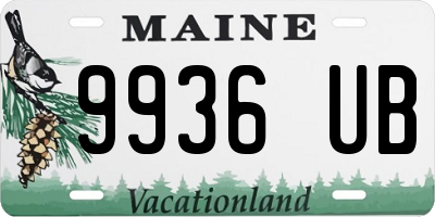 ME license plate 9936UB