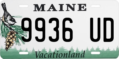 ME license plate 9936UD