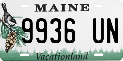 ME license plate 9936UN