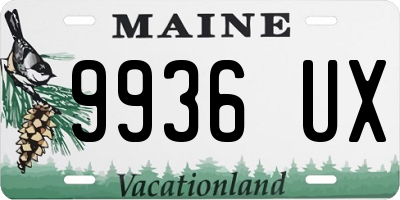 ME license plate 9936UX