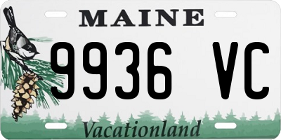 ME license plate 9936VC