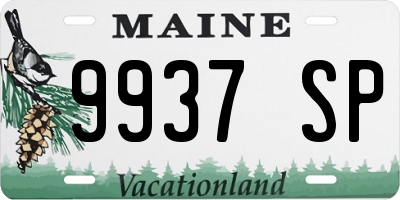 ME license plate 9937SP