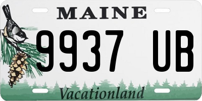 ME license plate 9937UB