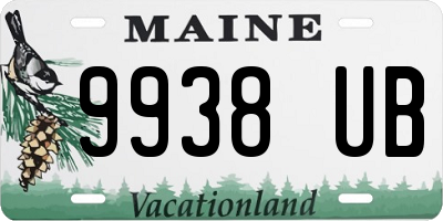 ME license plate 9938UB
