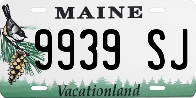 ME license plate 9939SJ