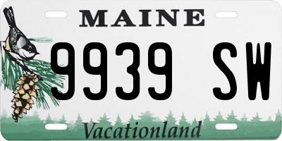 ME license plate 9939SW
