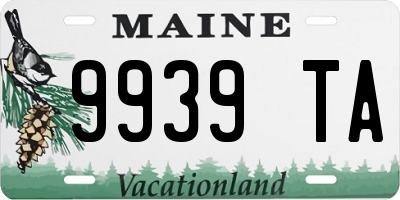ME license plate 9939TA