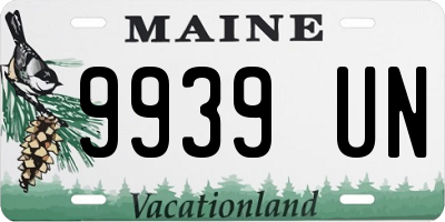 ME license plate 9939UN