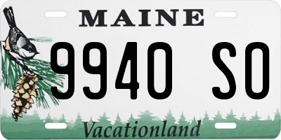 ME license plate 9940SO