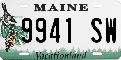 ME license plate 9941SW