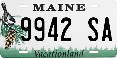 ME license plate 9942SA