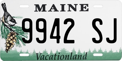 ME license plate 9942SJ