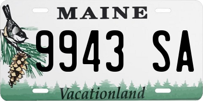 ME license plate 9943SA