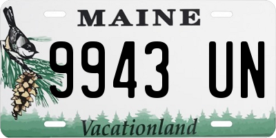 ME license plate 9943UN