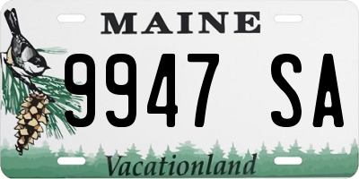 ME license plate 9947SA