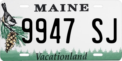 ME license plate 9947SJ