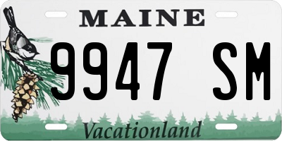ME license plate 9947SM