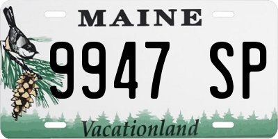 ME license plate 9947SP