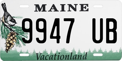 ME license plate 9947UB