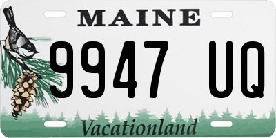 ME license plate 9947UQ