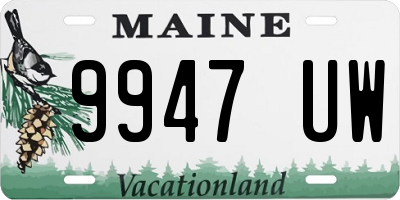 ME license plate 9947UW