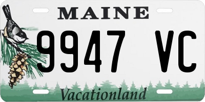 ME license plate 9947VC