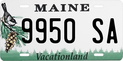 ME license plate 9950SA