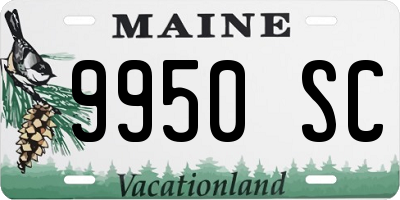 ME license plate 9950SC