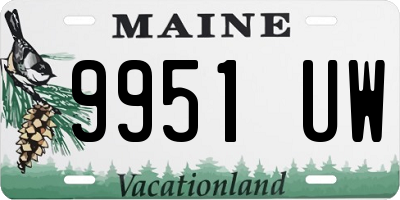 ME license plate 9951UW