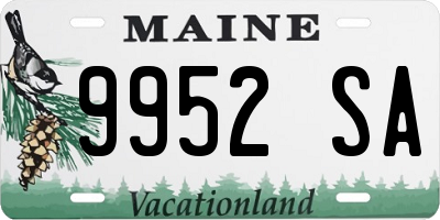 ME license plate 9952SA