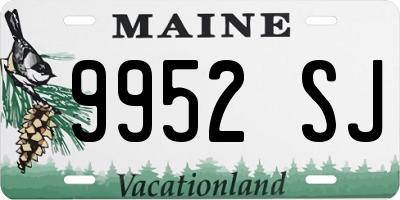ME license plate 9952SJ