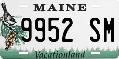 ME license plate 9952SM