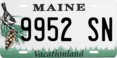 ME license plate 9952SN