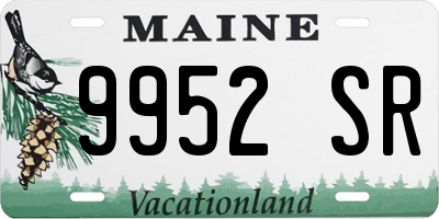 ME license plate 9952SR