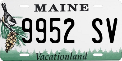 ME license plate 9952SV