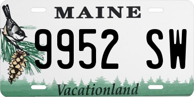 ME license plate 9952SW