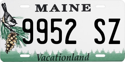 ME license plate 9952SZ