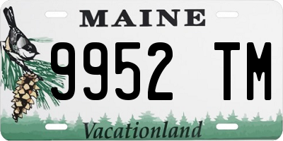 ME license plate 9952TM