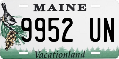 ME license plate 9952UN