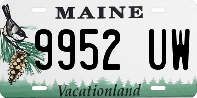 ME license plate 9952UW