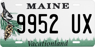 ME license plate 9952UX