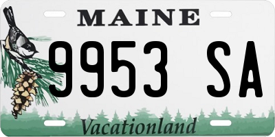 ME license plate 9953SA