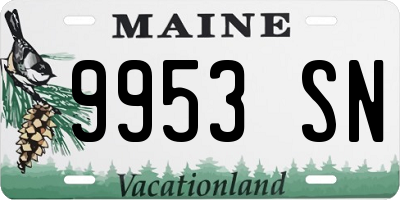 ME license plate 9953SN