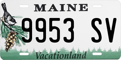 ME license plate 9953SV