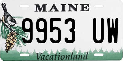 ME license plate 9953UW