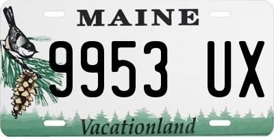 ME license plate 9953UX