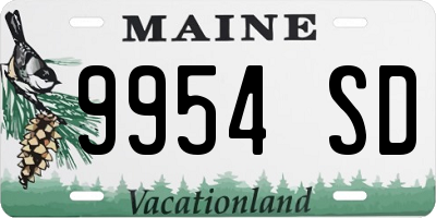 ME license plate 9954SD