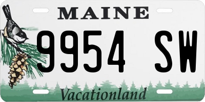 ME license plate 9954SW