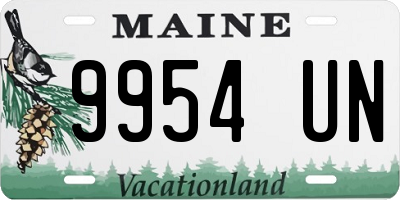 ME license plate 9954UN